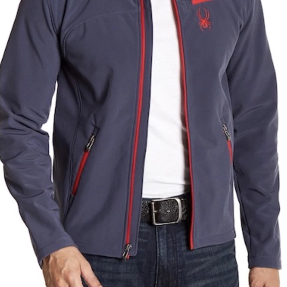 Spyder Ombre Blue Red Water Resistant Jacket Men's Large